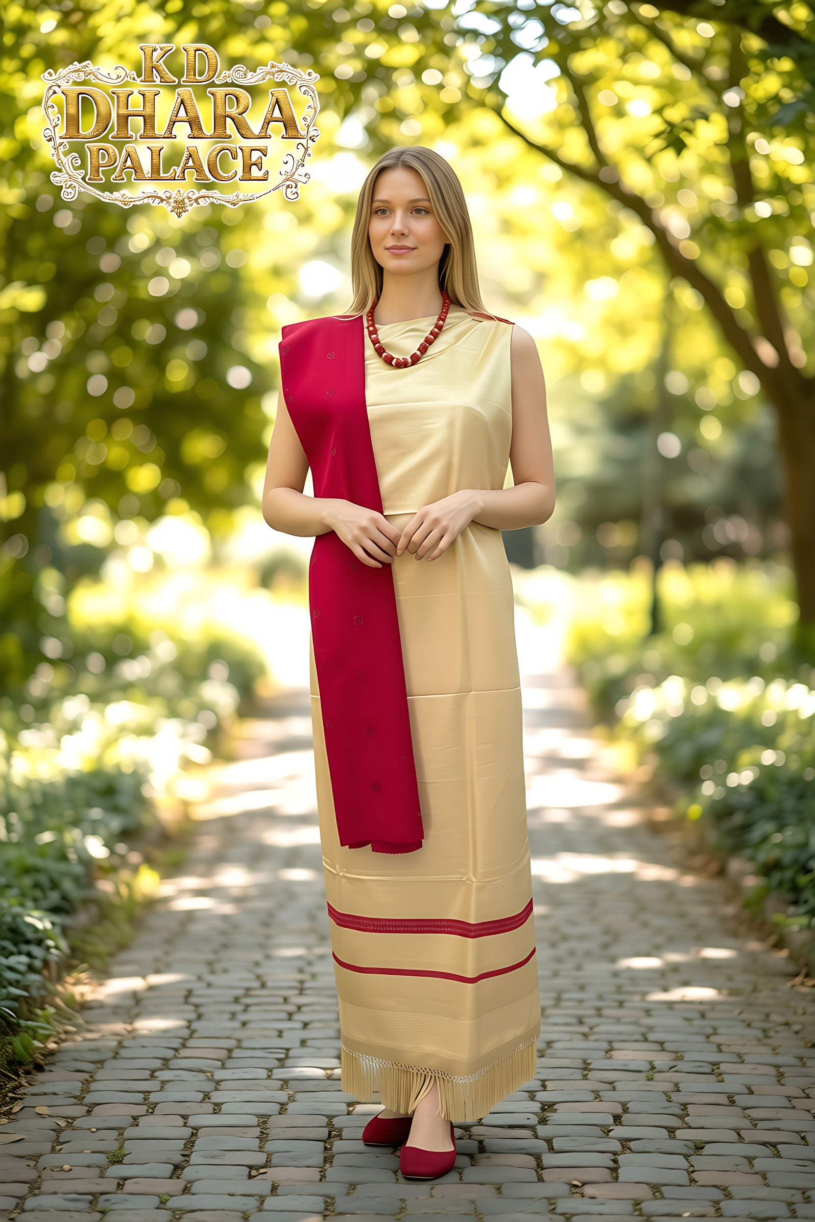 Classic Traditional Mukhli Set Muka & Red